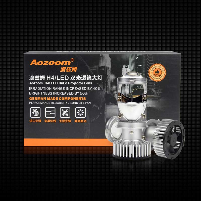 Aozoom H4 LED Hi-Lo Mini Projector Headlight Lens | 45 Watt 4200 Lumens